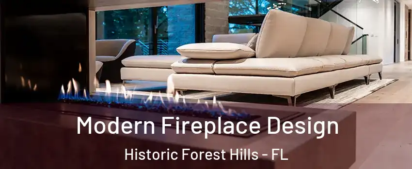Modern Fireplace Design Historic Forest Hills - FL